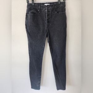 Good American Black Crop Button Fly Jeans, size 8/29